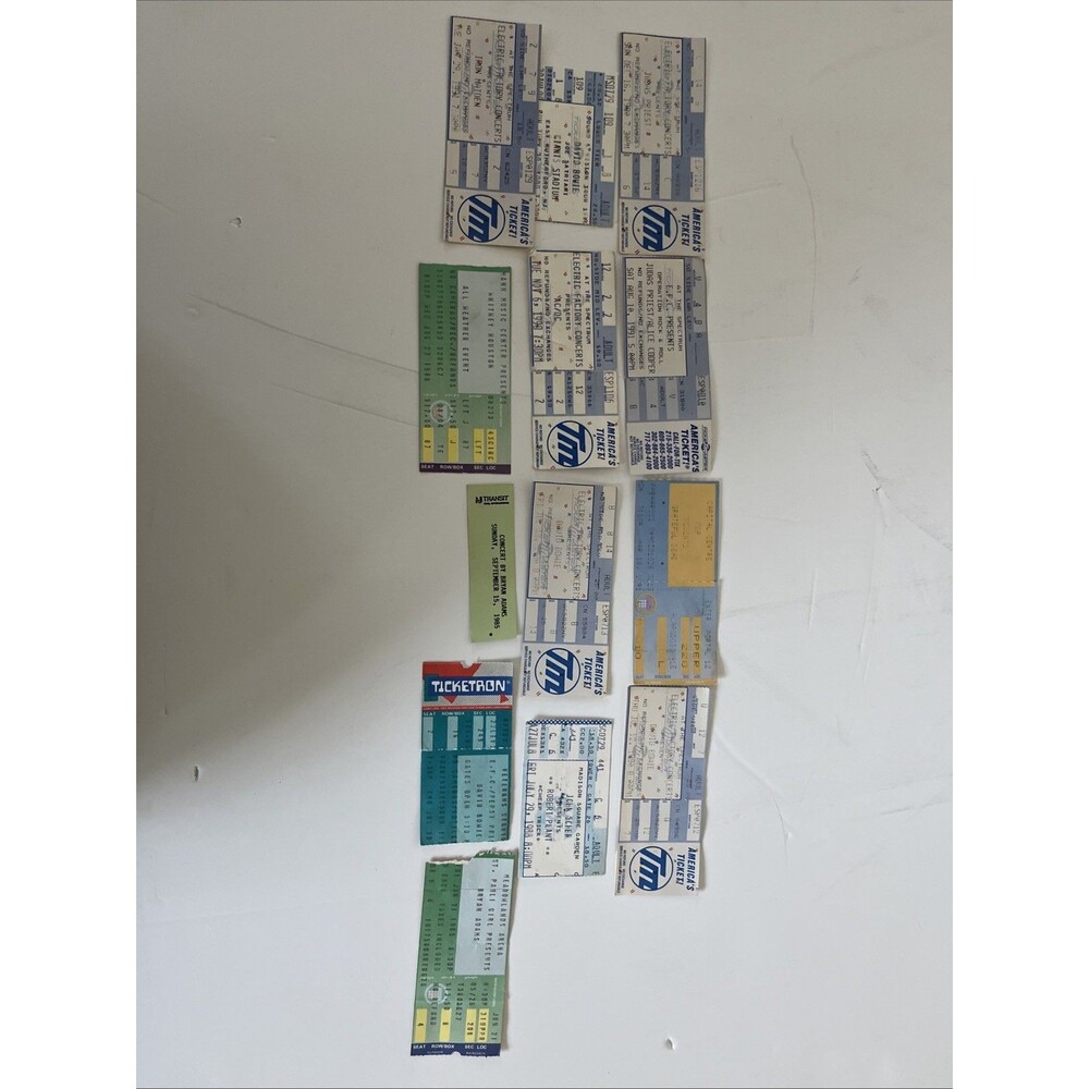 VINTAGE CONCERT TICKET LOT (13) VARIOUS ARTISTS TICKET STUBS